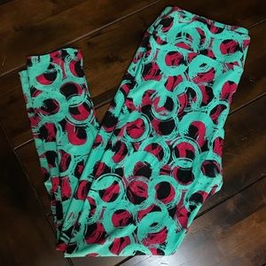 LuLaRoe WNS TC Geo Circle Print Black/Pink/Teal
